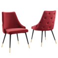 thumbnail image 2 of Modway Adorn Dining Side Chair Performance Velvet Set of 2 in Maroon, 2 of 7