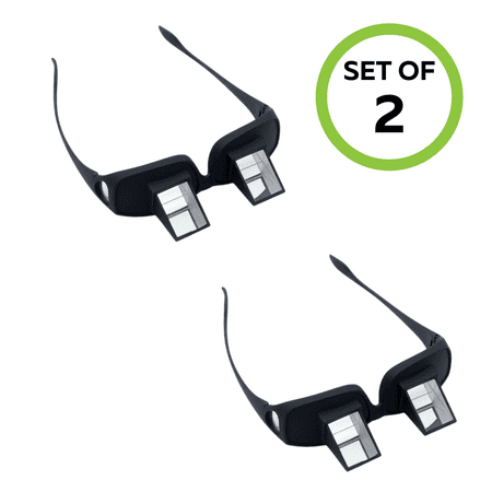 Evelots Bed Prism Glasses for Reading, Gaming or Watch TV While Lying Down Set of 2 90 Degree Pinhole Spectacles-Lazy Readers Mirror Periscope High Definition-Clear & Bright Image-Unisex