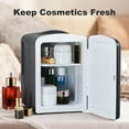 thumbnail image 4 of 4L Portable Mini Fridge, 12V/120V Dual Voltage Car Home Refrigerator, Unique Wave Pattern Door Cosmetic Skincare Fridge with Inner Partition Storage Shelf, 4 of 6