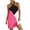 Pink Womens Summer Dress, variant on USSUMA Summer Dresses for Women 2022 Floral Printed Dress Wedding Guest Plus Size Cross Neckline Flowy Sun Dresses Casual Sleeveless Short Mini Halter Neck Beach Party Sundresses