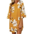 thumbnail image 2 of Lilgiuy Women Loose Summer Casual Flare Sleeve O-Neck Printing Mini Dress, 2 of 5