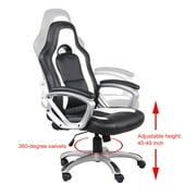 Heated 6 Vibrating Armchair PU Leather Office Massage Chair Race Car Seat Chair Height Adjustable Ergonomic Armchair