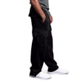 thumbnail image 5 of Rexolia Mens Designer Cargo Sweatpants Relaxed Multi Pocket Drawstring Waist Straight Leg Casual Black XL, 5 of 9