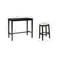 thumbnail image 5 of Linon Claridge Black and White Faux Leather 3-Piece Bar Height Tavern Set with Chairs, 5 of 5