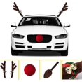 thumbnail image 1 of 4 Picese Christmas Car Deer Reindeer Antlers Vehicle With Red Nose Antlers Tail Jingle Bells Car Costume Kit For Xmas Decoration Festival Gift Present, 1 of 4