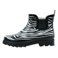 thumbnail image 3 of StarBay Women's Waterpoof Garden Ankle Rubber Rain Boots R611 Black and White Zebra Print size 8, 3 of 3