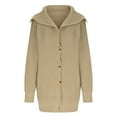 thumbnail image 6 of Lovskoo Cardigan Sweaters for Women Long Sleeve Winter Solid Casual Hollow Dough Twists Solid Button Knitting Cardigan Coat Khaki, 6 of 9