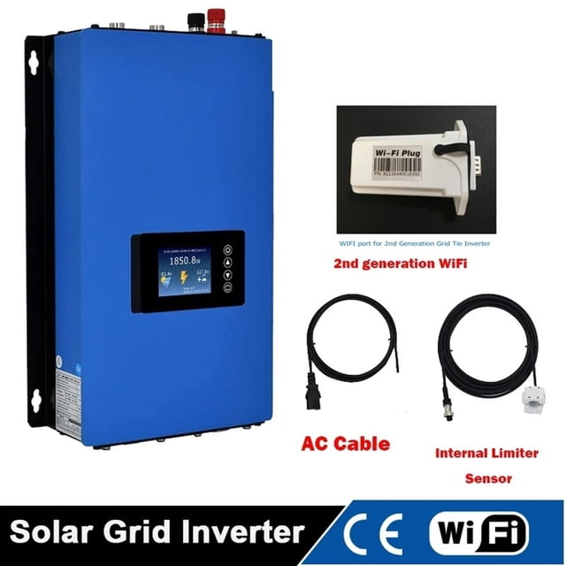 2000W MPPT Grid Solar Inverter Battery Dischar Power Mode 2KW with Limiter Sensor DC 45-90V to AC ,Easy to Use