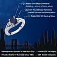 thumbnail image 2 of Gem Stone King 925 Sterling Silver Blue Sapphire and White Lab Grown Diamond 3 Stone Engagement Ring for Women | 1.88 Cttw | Oval 8X6MM | Round 2MM | Gemstone September Birthstone | Size 9, 2 of 6