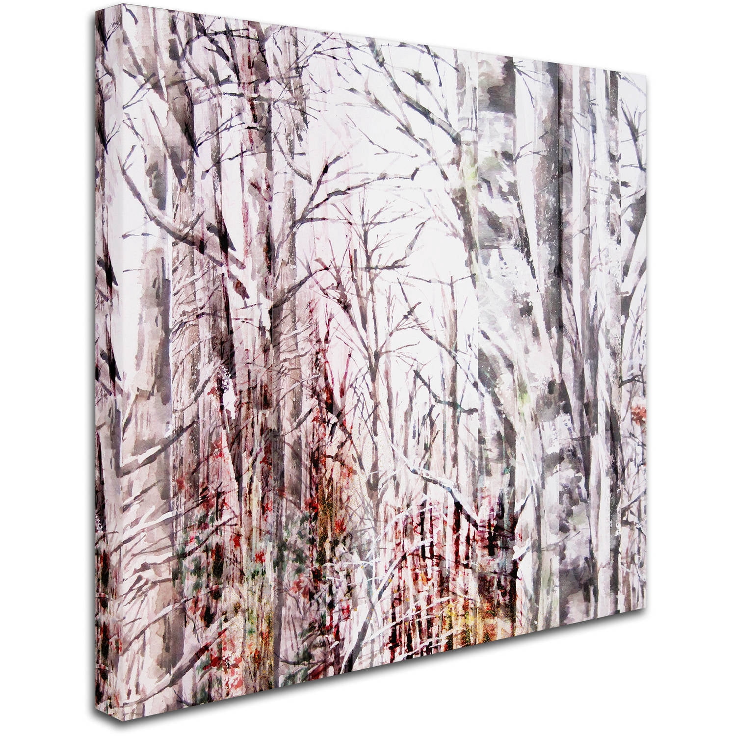 Trademark Fine Art "Winter Trees" Canvas Art by Lisa Powell Braun