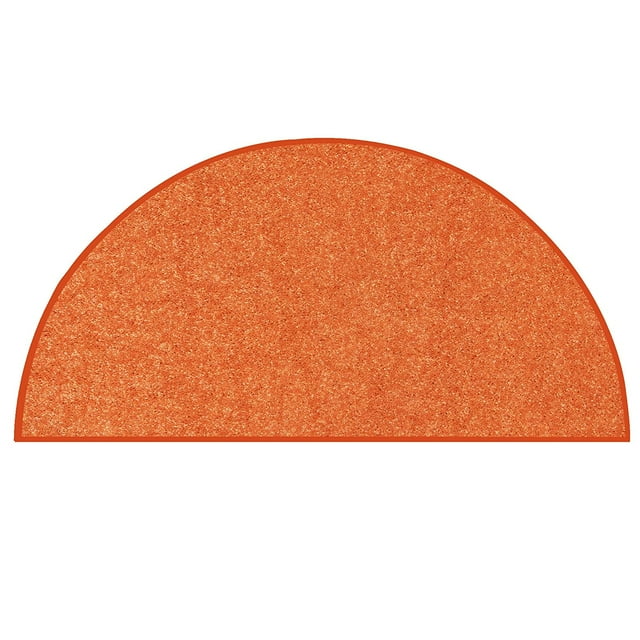 Ambiant Saturn Collection Pet Friendly Area Rugs Orange - 42" x 84" Half Round