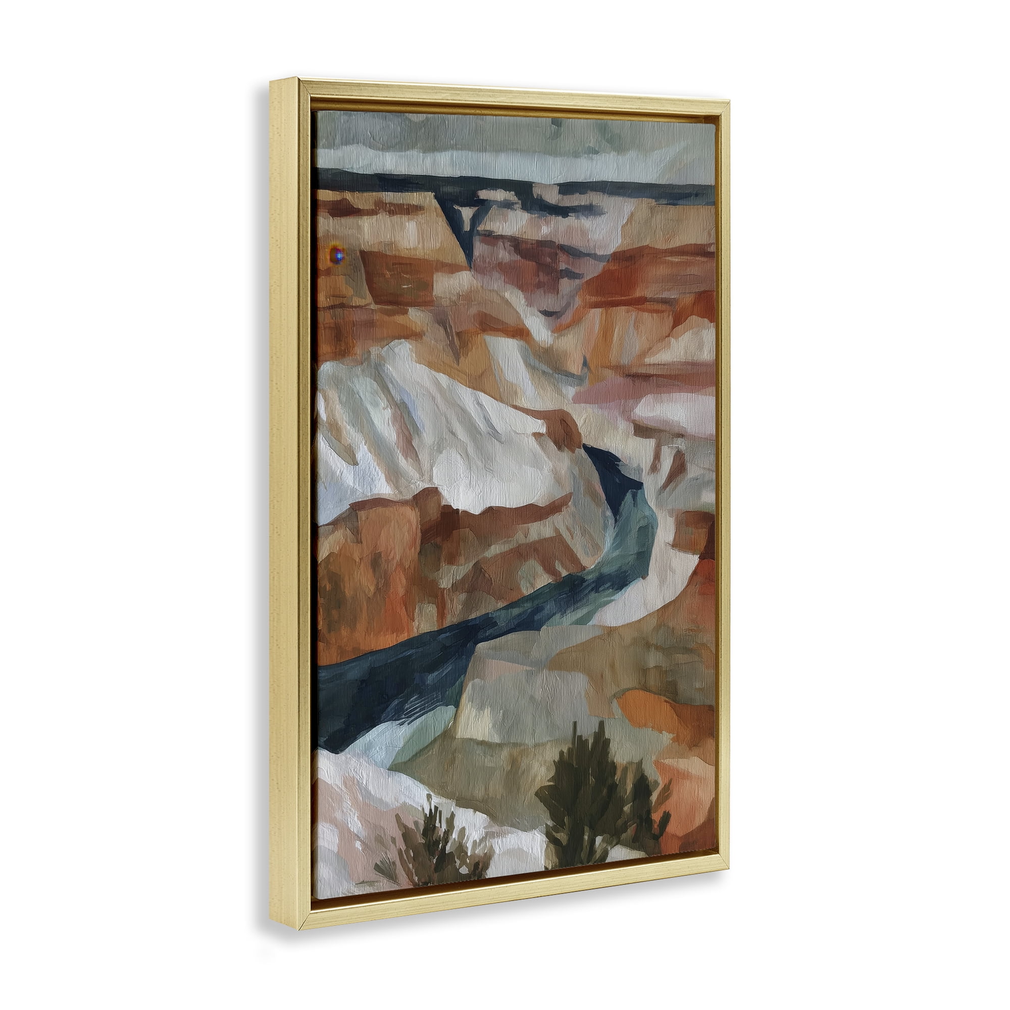 Stupell Industries Canyon Rim Textures Impression Gold Framed Floater Canvas Wall Art, design by Chromatic Storm Studio
