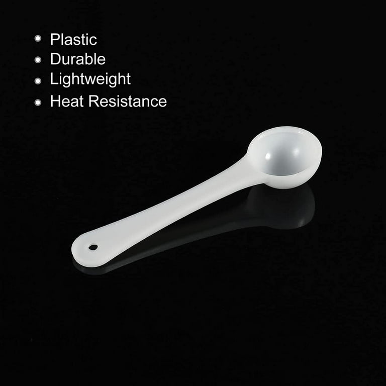 Micro Spoons 1 Gram Measuring Scoop Plastic Round Bottom Mini Spoon with Hanging Hole for Home Kitchen Powder Measurement Baking 50pcs