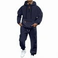 thumbnail image 2 of FASHOFT Sweatsuits for Men 2 Piece Tracksuit Quarter Zip Pullover and Sweatpants Sets Track Suits Mens Casual Running Jogging Swaet Suit Navy M, 2 of 9