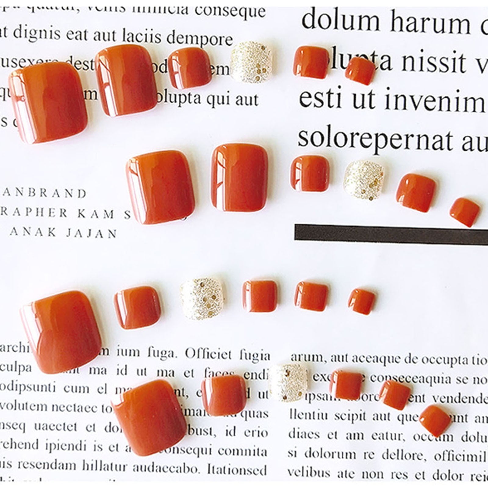 keusn 24 pieces of wearable full paste manicure false nail toenail