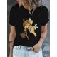 thumbnail image 1 of Women's Cupid Graphic T-Shirt - Casual Black Tee with Golden Print, Round Neck, Short Sleeves, Machine Washable - Perfect for Spring & Summer Tee For Adult, Men, Women, Teen, Teenager, Adolescent, Yo, 1 of 6