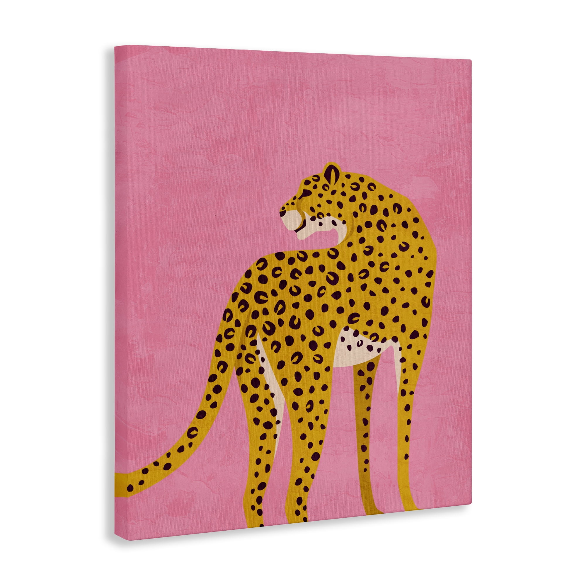 Stupell Industries Leopard on Pink Serenade Canvas Wall Art, design by Kim Allen