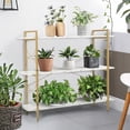 thumbnail image 2 of 3 Tier Bookshelf, Modern Open Low 3 Shelf Bookcase,Small Book Shelves for Bedroom, Wood and Metal Display Shelves Storage Bookshelves,for Home Office,Living Room, Kitchen,White&Gold, 2 of 7