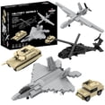 thumbnail image 1 of Apostrophe Games 5 Military Building Block Sets (659 Pieces) F-22 Raptor, M1 Abrams Tank, Black Hawk Helicopter, Reaper UAV and Humvee Army Truck Scale Models for Kids and Adults, 1 of 5