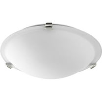 2 Light Flush Mount in Bailey Street Home Home Collection Style 12 inches Wide By 3.75 inches High-Polished Nickel Finish-Satin Opal Glass Color