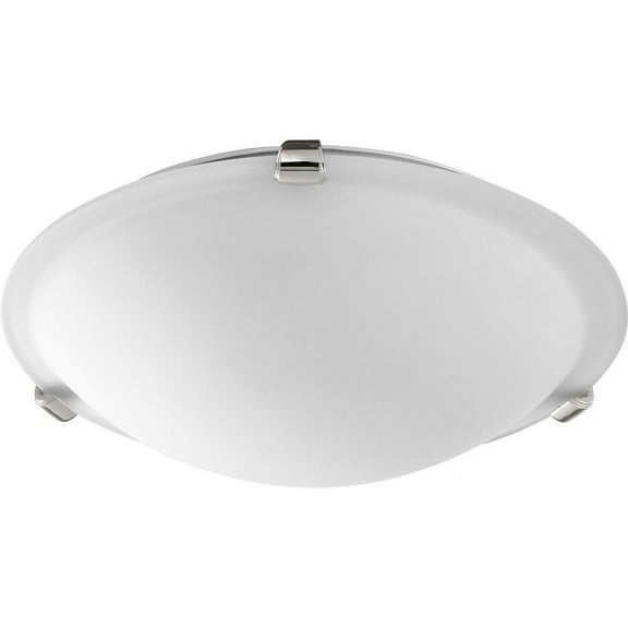 2 Light Flush Mount in Bailey Street Home Home Collection Style 12 inches Wide By 3.75 inches High-Polished Nickel Finish-Satin Opal Glass Color