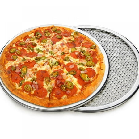 

Greyghost 6/8/10/12/14 Inch Round Aluminum Pizza Stones Cake Baking Tray DIY Pizza Screen Metal Baking Tray Non-stick Net Mold Silver 6 inch