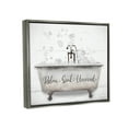 thumbnail image 3 of Stupell Relax Soak Unwind Bathtub Bubbles Typography Painting Gray Floater Framed Art Print Wall Art, 3 of 9