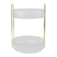 thumbnail image 1 of 2-Tier Makeup Organizer, 360 Degree Rotation, Space Saving, for Bedroom, Bathroom, Kitchen, White, 1 of 4