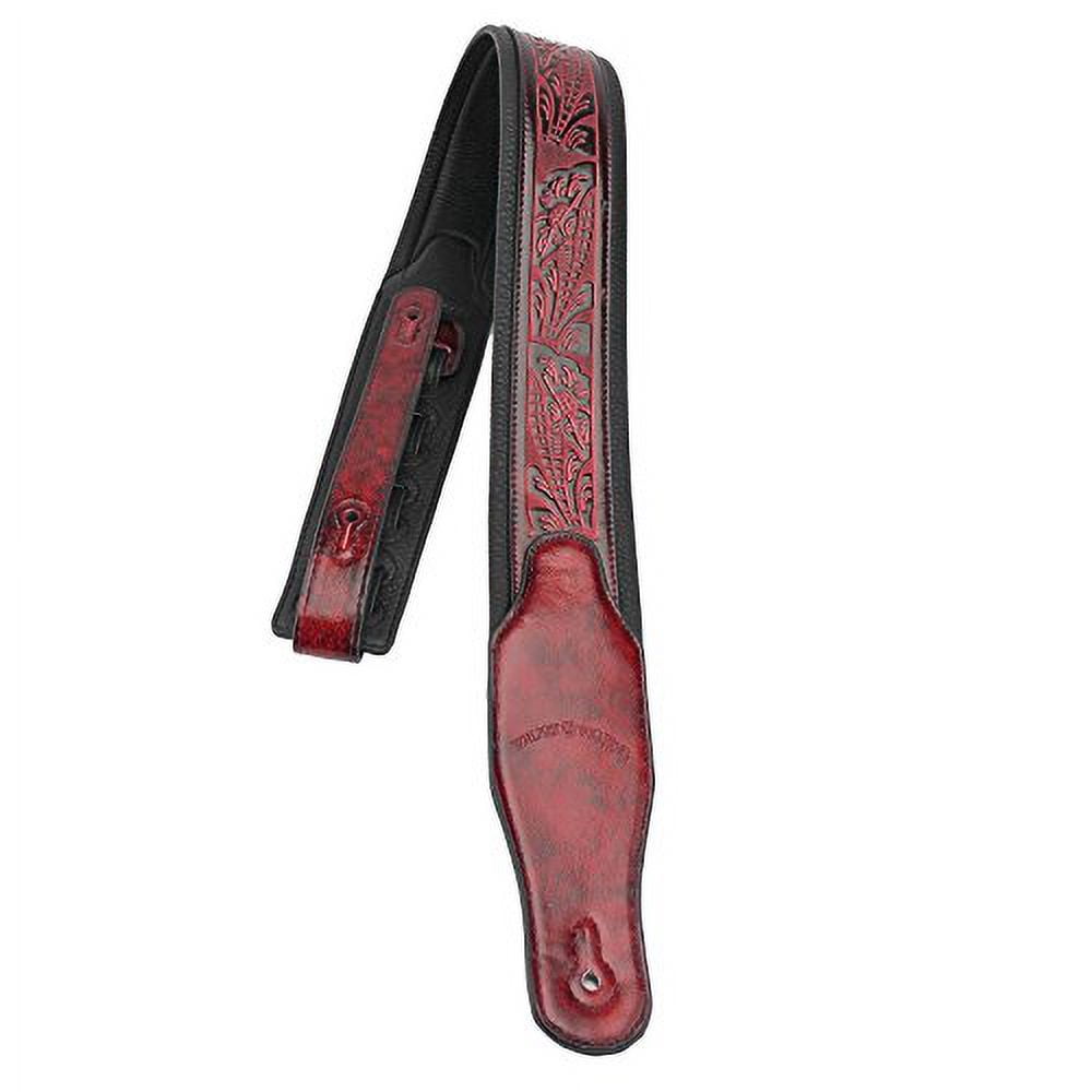 Walker & Williams GB-106 Black Cherry Padded Glove LeatherÂ Strap Live Oak Pattern