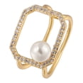 thumbnail image 1 of Pearl Ring Golden Zinc Alloy Rhinestone 1Pcs 1.2x1.0x1.0in, 1 of 1