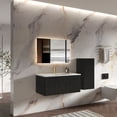 thumbnail image 2 of CITTANEO 36" Mid Century Bathroom Vanity with Sink, Modern Bathroom Cabinet with Push-Open Drawer, Brushed Black Oak, 2 of 8