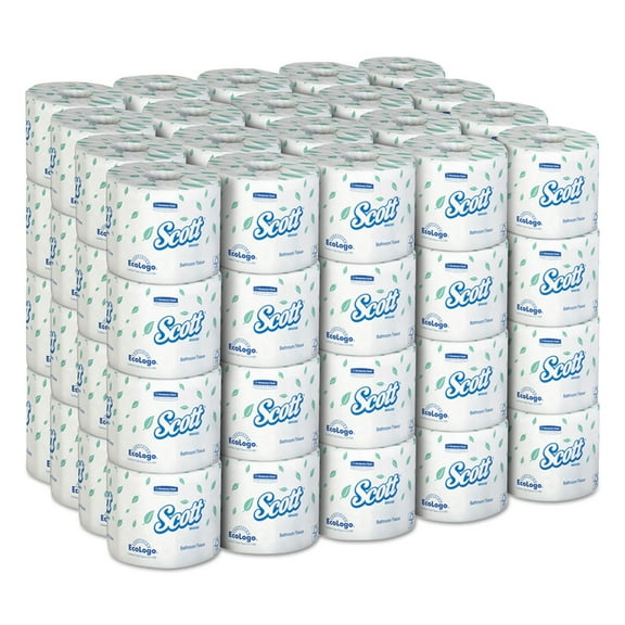 Essential Standard Roll Bathroom Tissue, Septic Safe, 1-Ply, White, 1210 Sheets/roll, 80 Rolls/carton | Bundle of 5