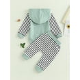 thumbnail image 4 of Bagilaanoe 2Pcs Toddler Baby Boy Long Pants Set Striped Long Sleeve Hoodie Pullover Tops + Sweatpants 6M 12M 18M 24M 3T Kids Casual Sweatsuits, 4 of 8