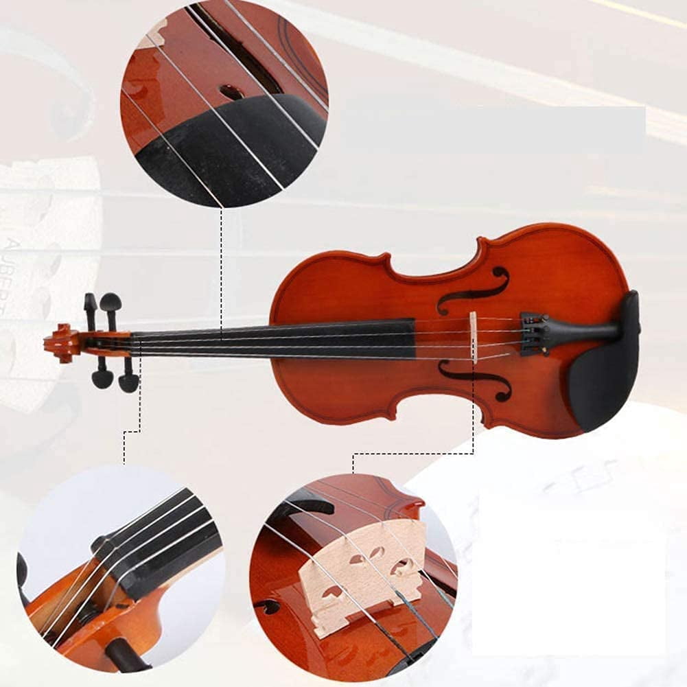 Clearance! 3/4 Acoustic Violin Case Bow Rosin Natural