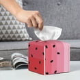 thumbnail image 4 of Kdxio Watermelon Print Tissue Box Cover,Square Decorative PU Leather Facial Paper Case Organizer Holder Dispenser for Bathroom,Night Stands,Desk,Car 5.2''X5.2''X5.2'', 4 of 6