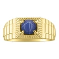 thumbnail image 1 of *RYLOS Designer Style Blue Star Sapphire Ring - September Birthstone*; 14K Yellow Gold-plated-silver, 1 of 1