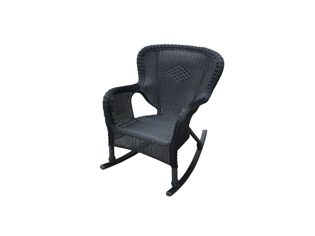 Jeco W00214R Windsor Black Resin Rocker Wicker Chair
