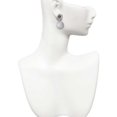 thumbnail image 2 of Delight Jewelry Silver-tone Large Super Sparkle Crystal Clear AB Volleyball - Two-tone Daisy Flower Post Earrings, 2 of 4