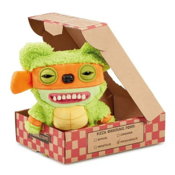 HIXOWIA Tmnt Fuggler Funny Ugly Monster Teenage Mutant Ninja Turtles, 9" Fugglers Tmnt Plush Toys Collectible Michelangelo, Soft Stuffed Animal Fuggler with Teeth Halloween Christmas Gifts for Kids