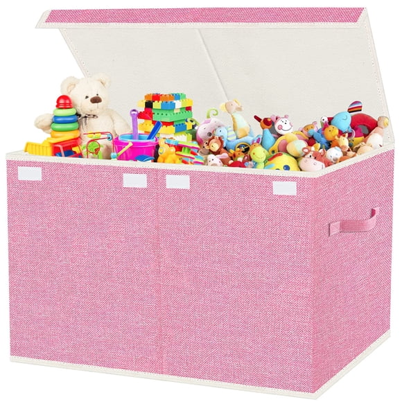 Caja organizadora de juguetes VERONLY grande plegable 62x33x41 cm rosa