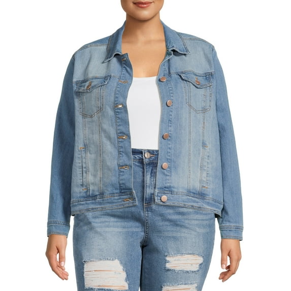 Dollhouse Womens Junior Plus Denim Jacket