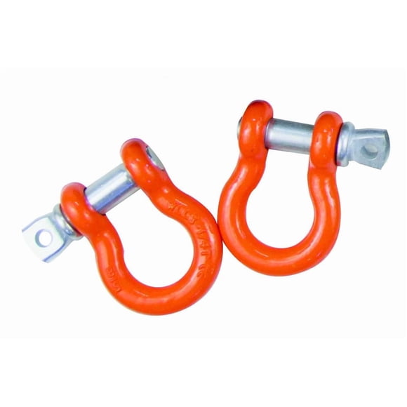Mile Marker D-Ring 60-50158 5/8 Inch Pin; 6500 Pound Weight Rating; Powder Coated; Orange; Alloy; Single