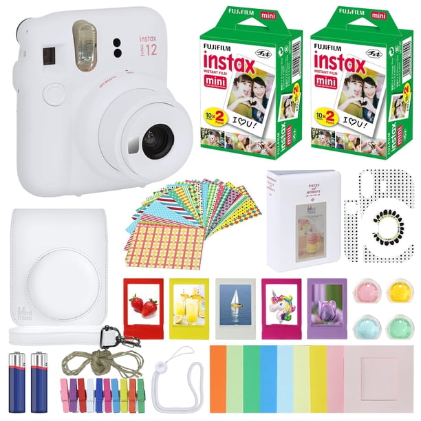 Cámara Fujifilm Instax Mini 12 Clay White + Funda + Película 40P