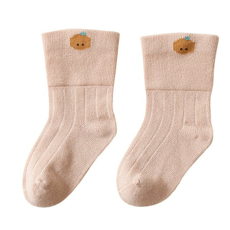 

WOXINDA Children Socks Autumn And Winter Fashionable Solid Color Simple Vertical Pattern Comfortable Warm Stay at Home Socks