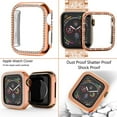thumbnail image 3 of Antank Compatible with Apple Watch Band 40mm with Case Women, Jewelry Replacement Metal Wristband Strap with 2 Pack Bling PC Protective Cover for iWatch Series 4 5 6, 3 of 7