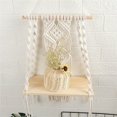 thumbnail image 1 of Macrame Wall Hanging Plant Decor Shelf Indoor Outdoor Floating Wood shelve Decorative Hand Made Rope Boho Shelving for Plants, 1 of 4