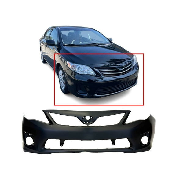 DCP Primed Front Bumper Cover for 2011-2013 Toyota Corolla CE L LE Base 5211903901