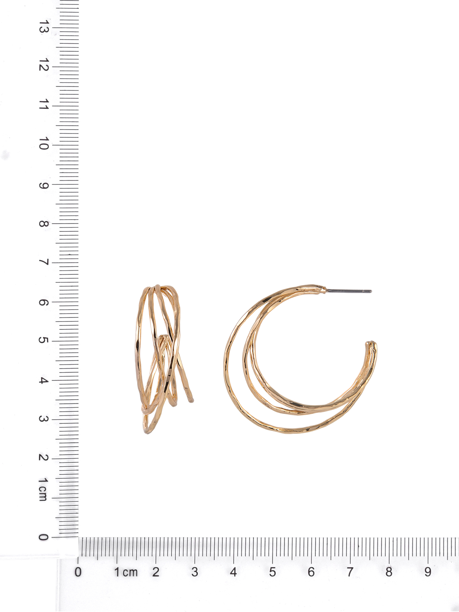 Time and Tru Goldtone Multi Ring C-Hoop Earring