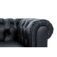 Classic Scroll Arm Tufted Bonded Leather Chesterfield Loveseat