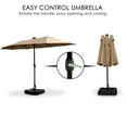 thumbnail image 3 of Kozyard 15ft Large Patio Umbrella with Solar Lights Outdoor Umbrella Effortless Crank Lift, Sturdy Weather-Resistant Canopy for Garden Deck Poolside Patio (Beige W/SolarLight), 3 of 9